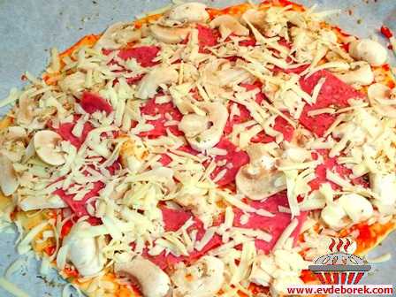 İtalyan Usulü Pizza (İnce Hamurlu) Tarifi