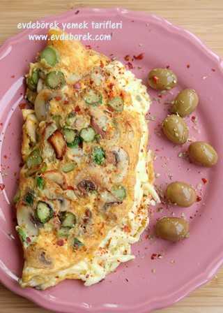 Mantarlı Kuşkonmazlı Omlet Tarifi